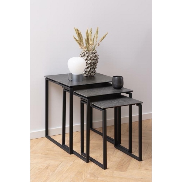 Zestaw stolików Katrine czarny - ACTONA